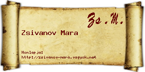 Zsivanov Mara névjegykártya